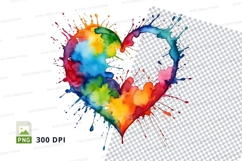 Rainbow heart clipart Product Image 1