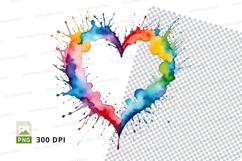 Rainbow heart splatter Product Image 1
