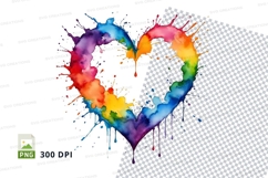 Rainbow heart clipart Product Image 1