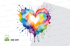 Rainbow heart clipart Product Image 1