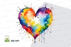 Rainbow heart clipart Product Image 1