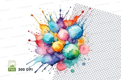Colorful paint splatter clipart Product Image 1