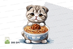 Cute kitten with spaghetti Product Image 1