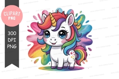 Colorful unicorn clipart png Product Image 1