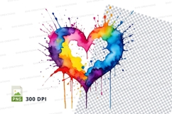 Rainbow heart clipart Product Image 1