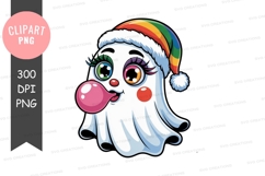 Whimsical ghost blowing a bubble Product Image 1