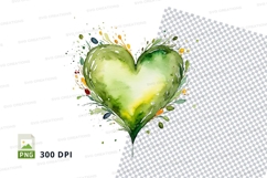 Green heart clipart Product Image 1