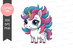 Colorful unicorn clipart png Product Image 1