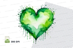 Green heart clipart Product Image 1