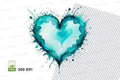 Turquoise heart splash Product Image 1