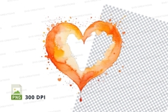 Watercolor heart clipart Product Image 1