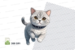 Cute gray cat clipart Product Image 1