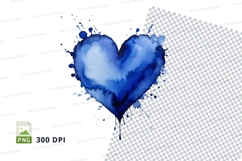 Blue heart splash clipart Product Image 1
