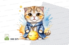 Adorable kitten with pocket watch Product Image 1