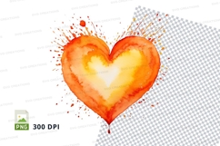 Fiery heart clipart Product Image 1