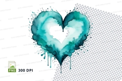 Watercolor heart splash Product Image 1
