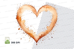 Coffee heart clipart Product Image 1