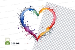 Rainbow heart clipart Product Image 1