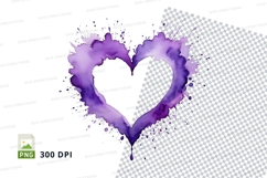 Purple watercolor heart Product Image 1
