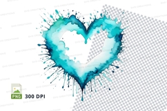 Blue heart splash clipart Product Image 1