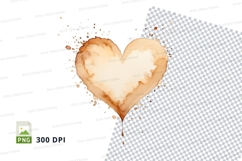 Watercolor coffee heart Product Image 1