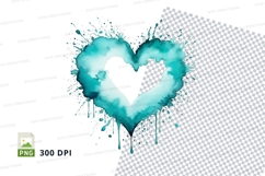 Turquoise heart splash Product Image 1