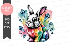 Colorful rabbit with gems clipart png Product Image 1