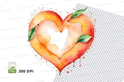 Watercolor heart shaped peach Product Image 1