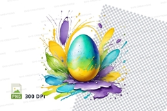 Colorful easter egg with paint splatter Product Image 1