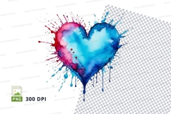 Watercolor heart splash Product Image 1
