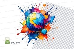 Colorful earth globe splash Product Image 1