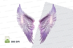 Purple angel wings clipart Product Image 1
