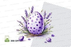 Purple polka dot easter egg with lavender Product Image 1