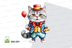Clown cat clipart Product Image 1