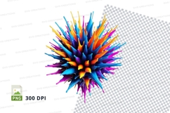 Colorful spiky sphere clipart Product Image 1