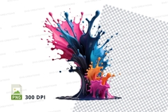 Colorful paint splash clipart png Product Image 1
