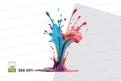Colorful paint splash clipart png Product Image 1
