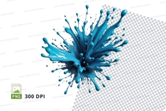 Blue paint splash clipart png Product Image 1