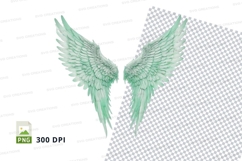 Green angel wings clipart png Product Image 1