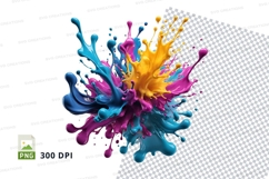 Colorful paint splash clipart png Product Image 1