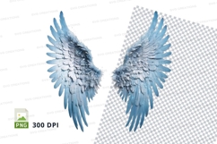 Blue angel wings clipart png Product Image 1