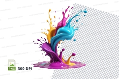 Colorful paint splash clipart png Product Image 1