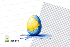 Easter egg mockup with blue and yellow dye Product Image 1