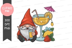 Gnome enjoying a cocktail Product Image 1