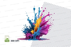 Colorful paint splash clipart png Product Image 1