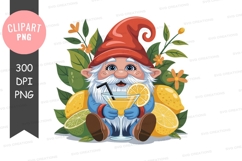 Cheerful gnome with lemon cocktail Product Image 1