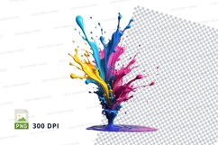 Colorful paint splash clipart png Product Image 1