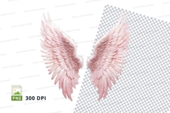 Pink feathered angel wings clipart png Product Image 1