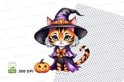 Cartoon cat halloween t-shirt mockup Product Image 1