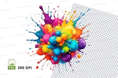 Colorful paint splash clipart png Product Image 1